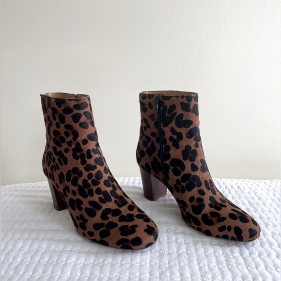 Sezane Lea Leopard Print Ankle Booties - Picture 3 of 6